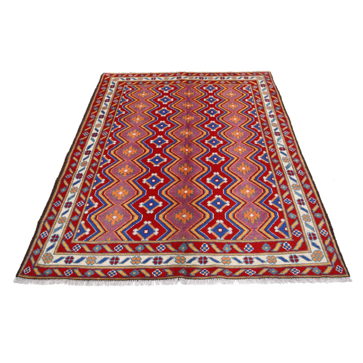 Revival 5x7 Handmade Double Knotted Washable Wool Rug - Colorful