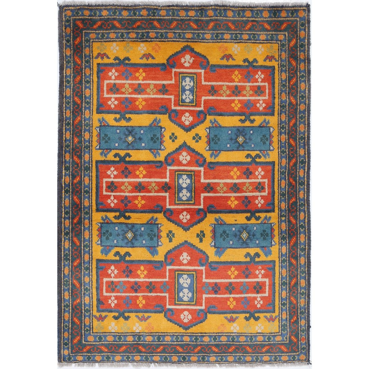 Revival 3x5 Handmade Double Knotted Washable Wool Rug - Colorful