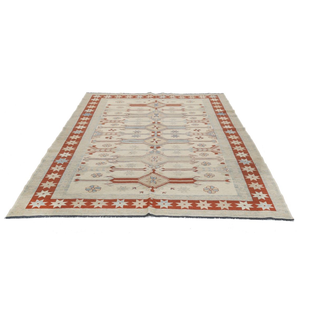 Sumak 6x8 Hand Woven Washable Wool Rug - Colorful