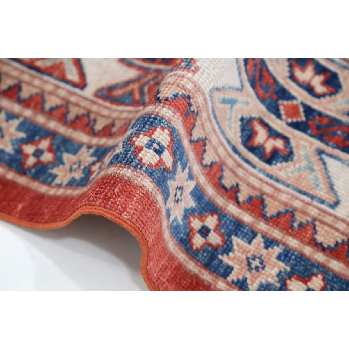 Kazak 8x10 Handmade Double Knotted Washable Wool Rug - Colorful