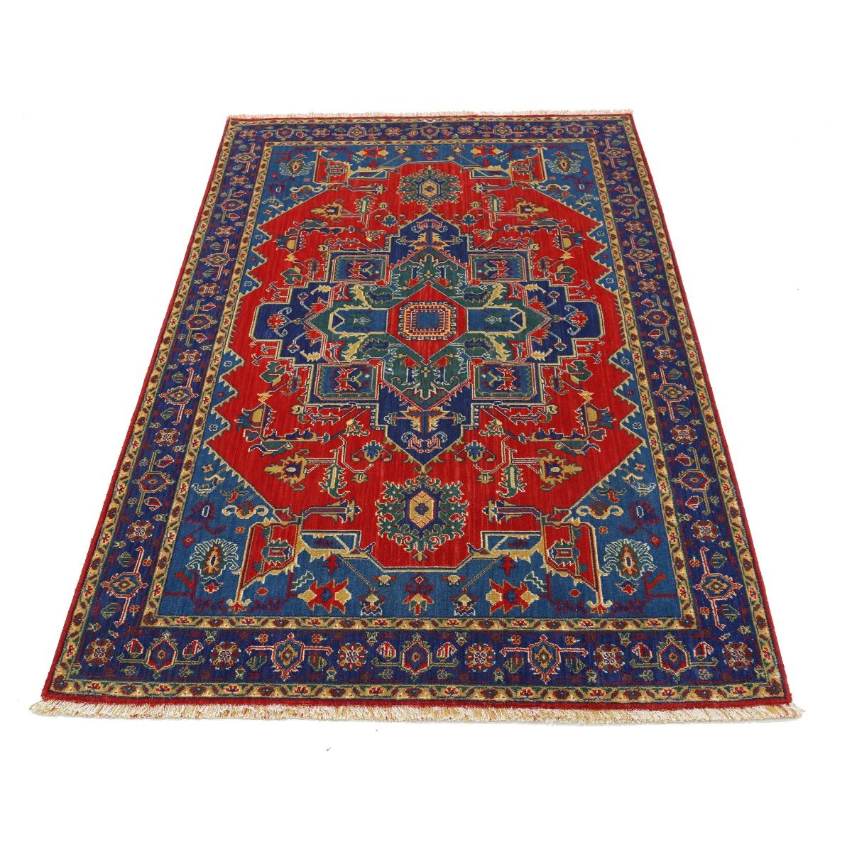 Gulshan-3'10" 4x6 Machine-Made Washable Wool Rug - Colorful
