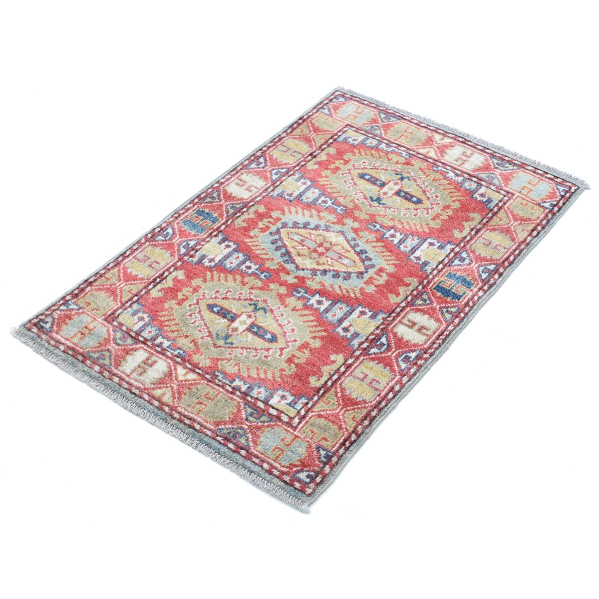 Revival 2x3 Handmade Double Knotted Washable Wool Rug - Colorful