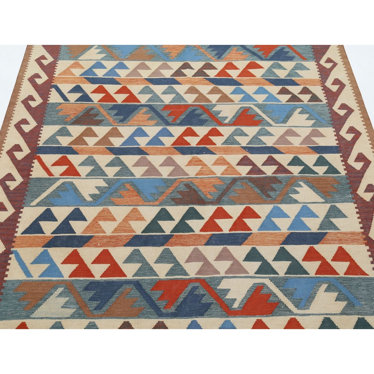 Kafkaas 5x7 Hand Woven Washable Wool Rug - Colorful