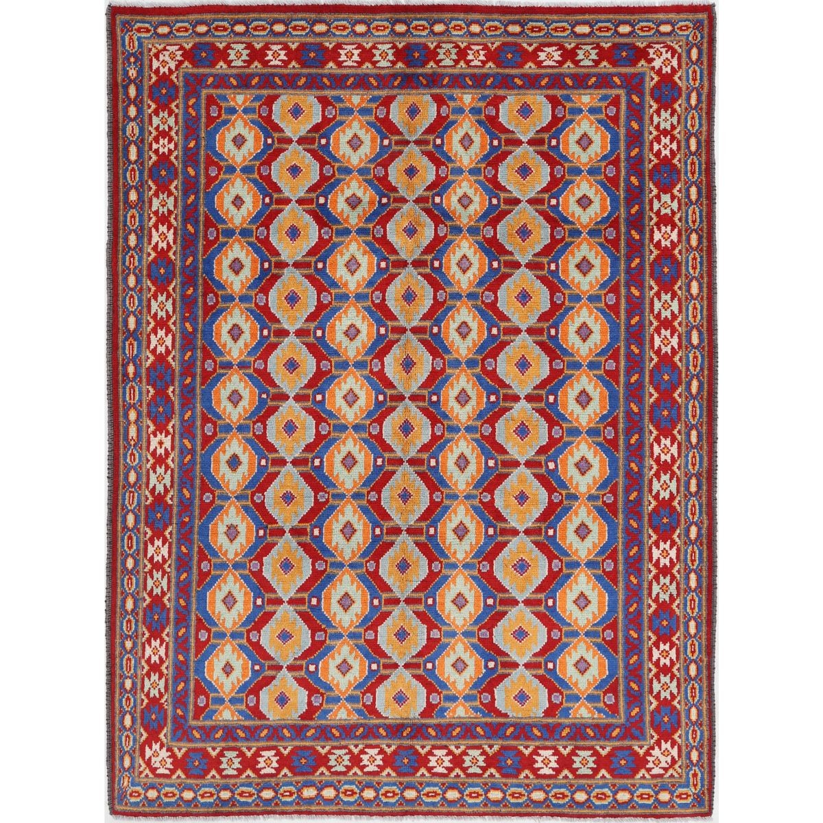 Revival 6x8 Handmade Double Knotted Washable Wool Rug - Colorful