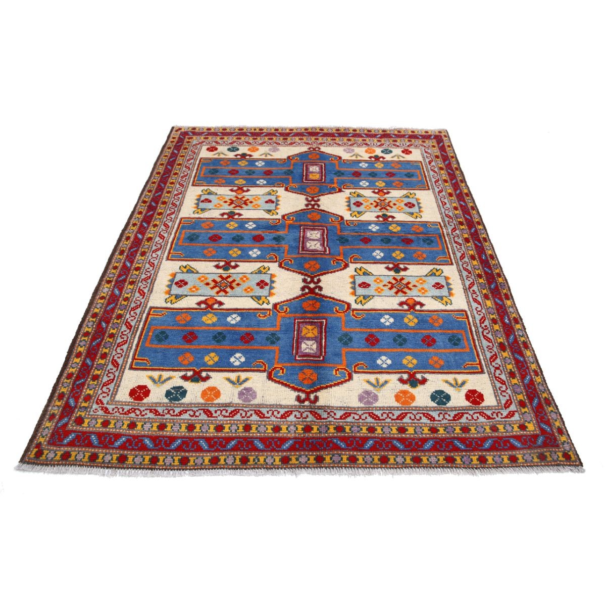Revival 5x7 Handmade Double Knotted Washable Wool Rug - Colorful