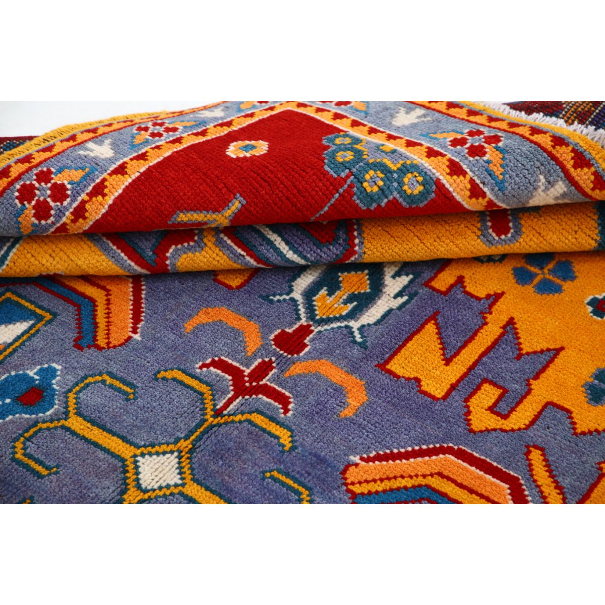 Revival 6x8 Handmade Double Knotted Washable Wool Rug - Colorful