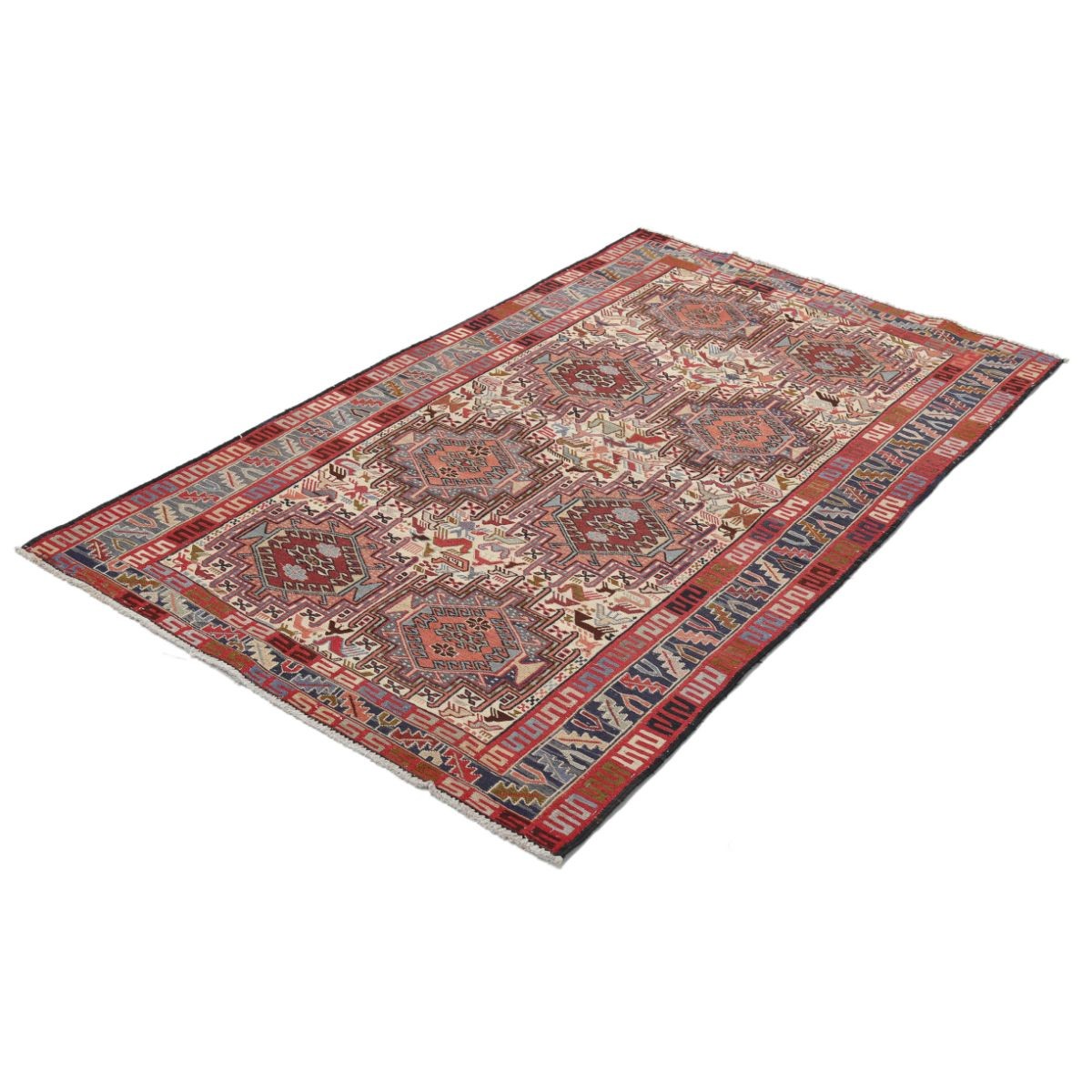 Silki 4x7 Hand Woven Washable Silk Rug - Colorful