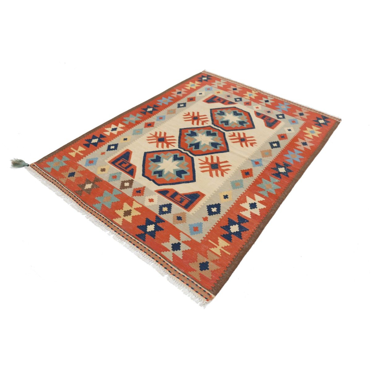 Kafkaas 5x7 Hand Woven Washable Wool Rug - Colorful