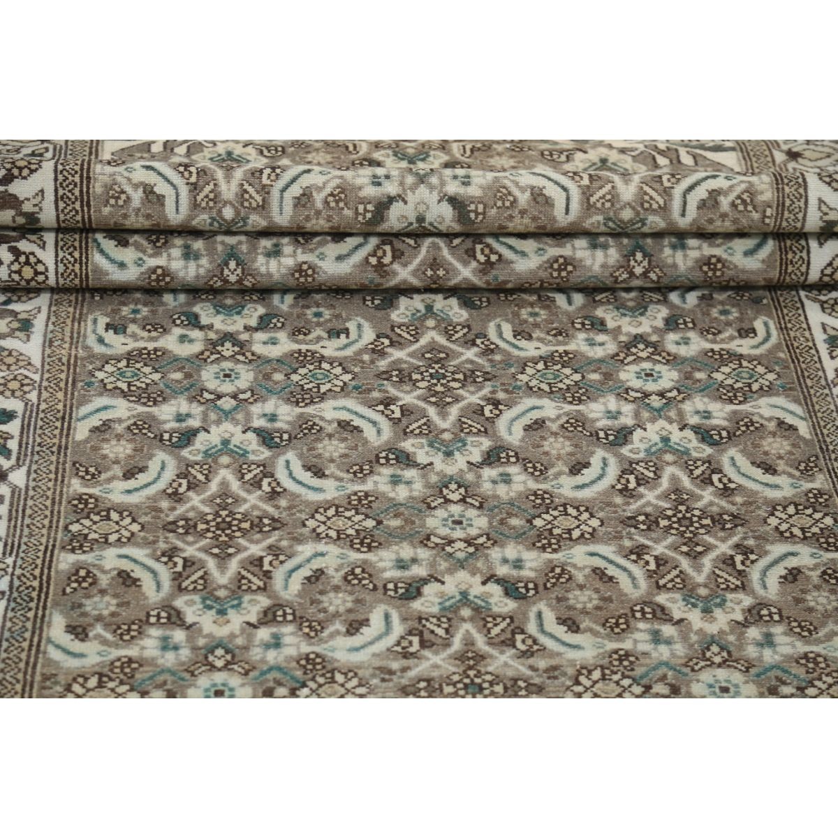 Vintage 4x13 Handmade Double Knotted Washable Wool Runner - Soft Hues