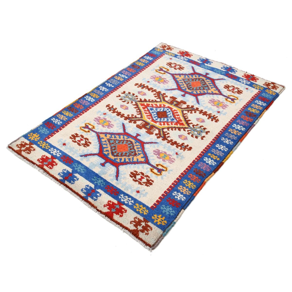 Revival 3x5 Handmade Double Knotted Washable Wool Rug - Colorful