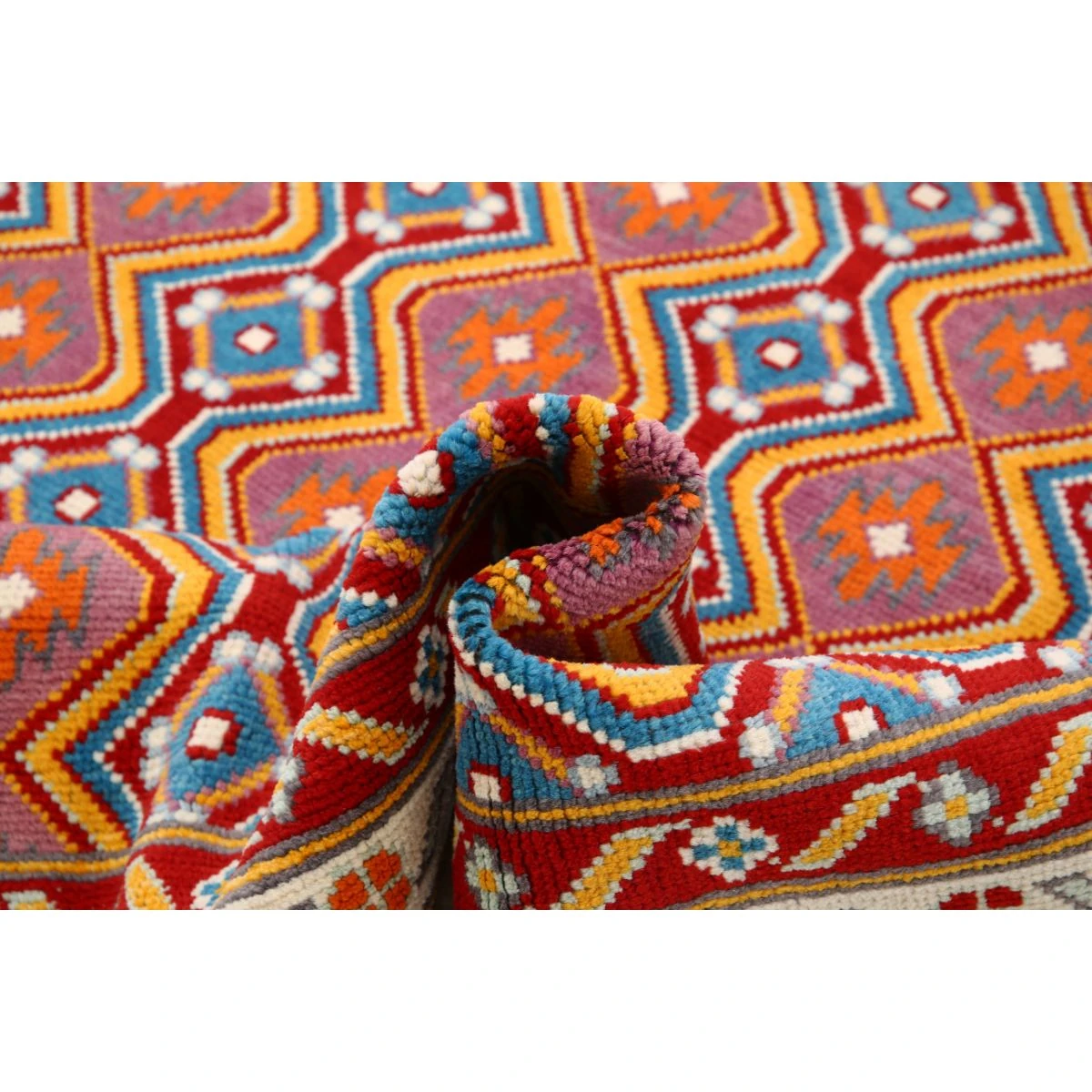 Revival 6x8 Handmade Double Knotted Washable Wool Rug - Colorful