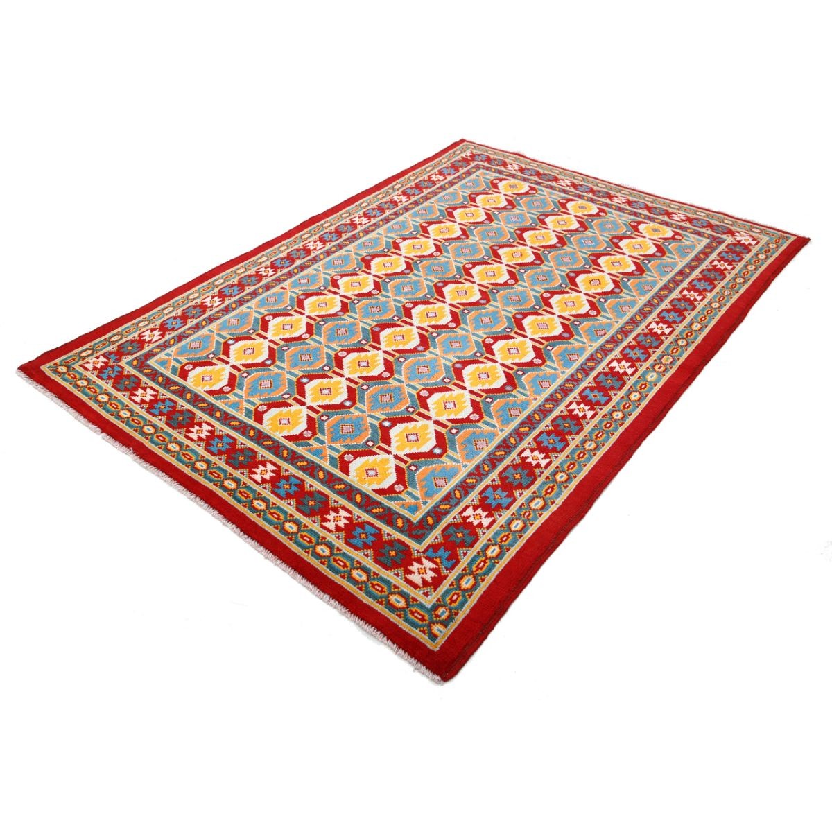 Revival 6x8 Handmade Double Knotted Washable Wool Rug - Colorful