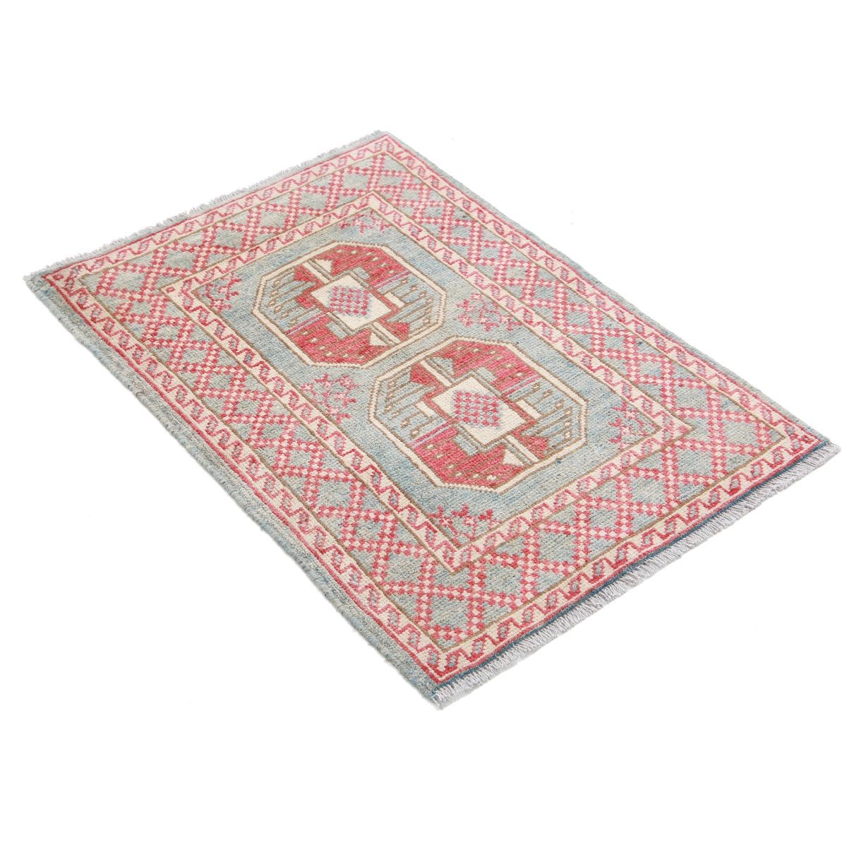Revival 2x3 Handmade Double Knotted Washable Wool Rug - Colorful