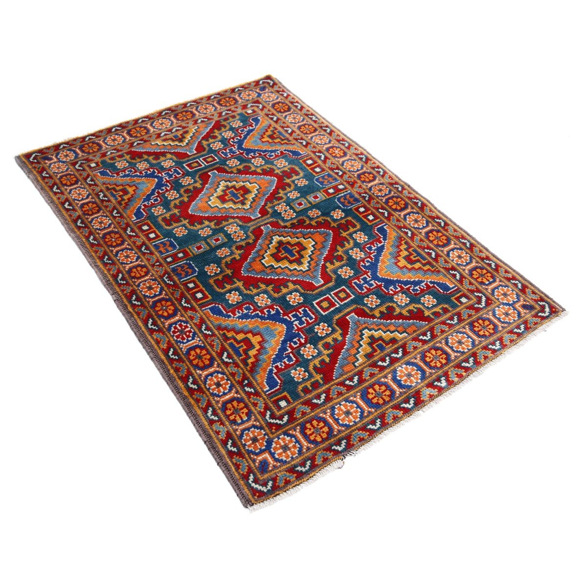 Revival 3x5 Handmade Double Knotted Washable Wool Rug - Colorful
