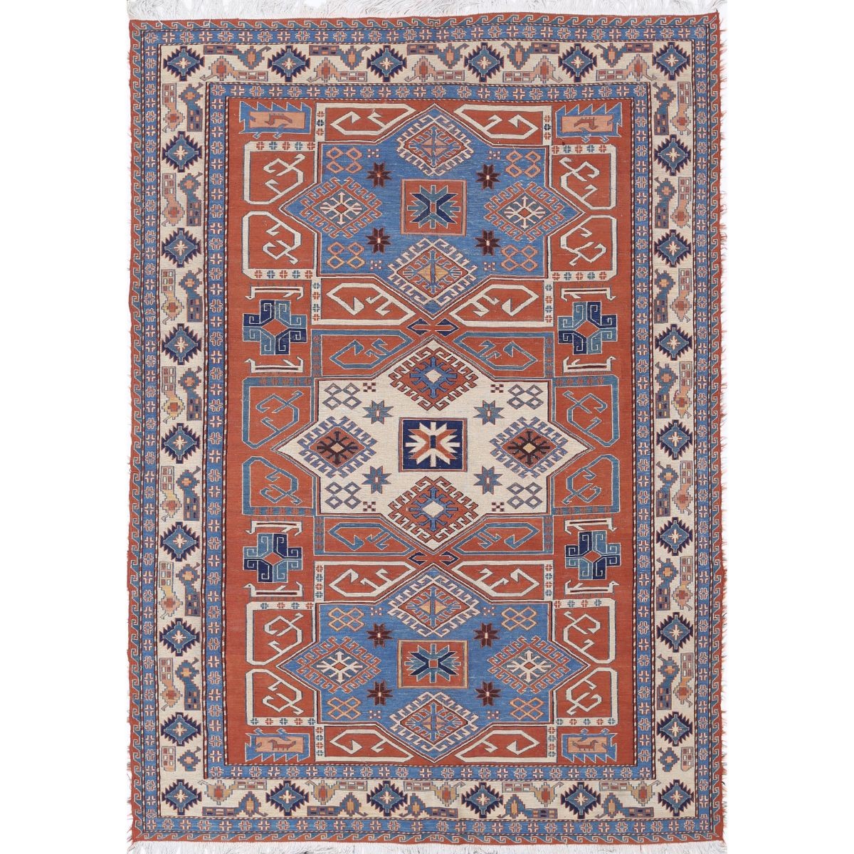Sumak 6x9 Hand Woven Washable Wool Rug - Colorful
