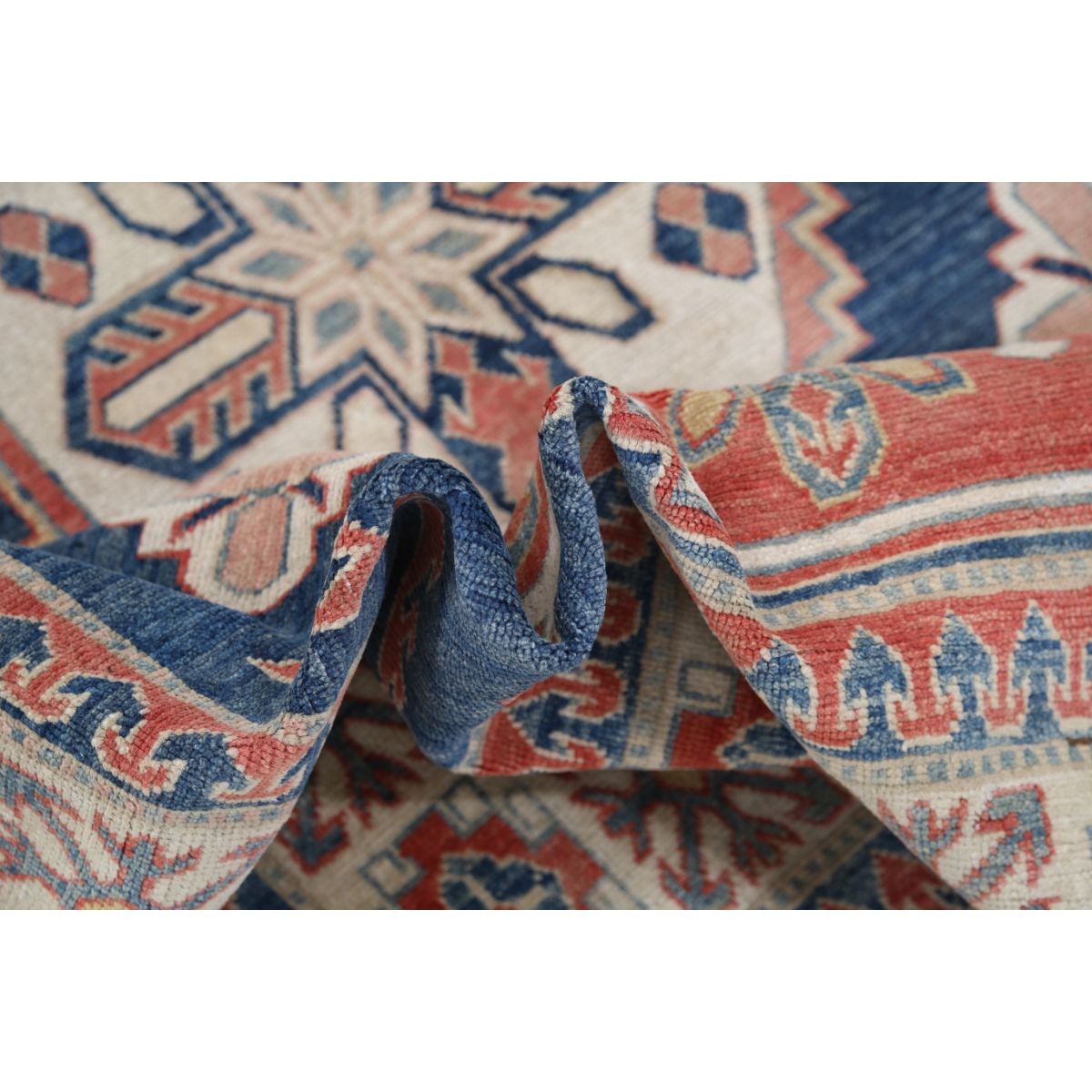 Kazak 5x7 Handmade Double Knotted Washable Wool Rug - Colorful