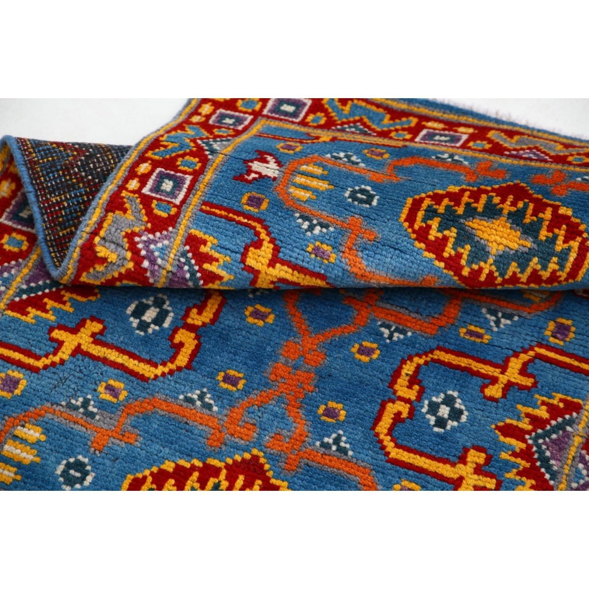 Revival 2x4 Handmade Double Knotted Washable Wool Rug - Colorful