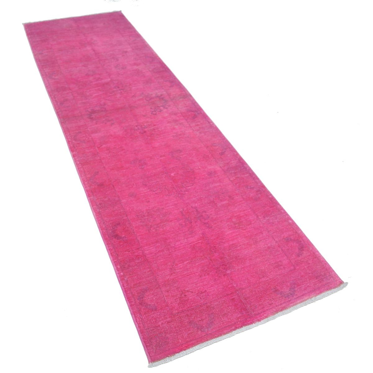Overdye 3x10 Handmade Double Knotted Washable Wool Runner - Monochormatic
