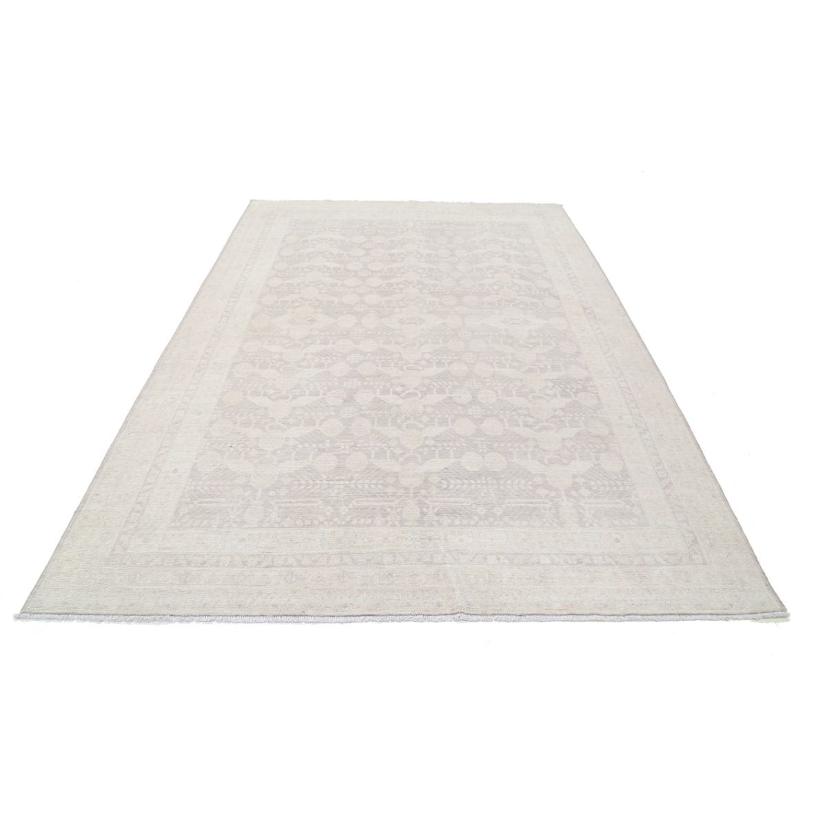Khotan 7x9 Handmade Double Knotted Washable Wool Rug - Soft Hues