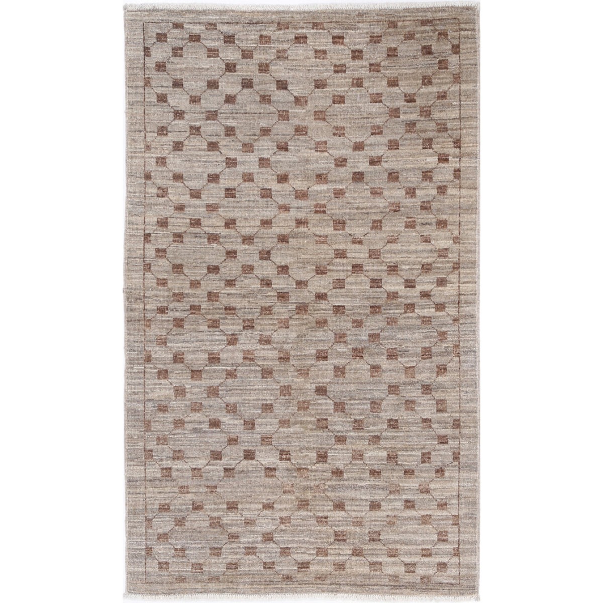 Modcar 3x4 Handmade Double Knotted Washable Wool Rug - Colorful