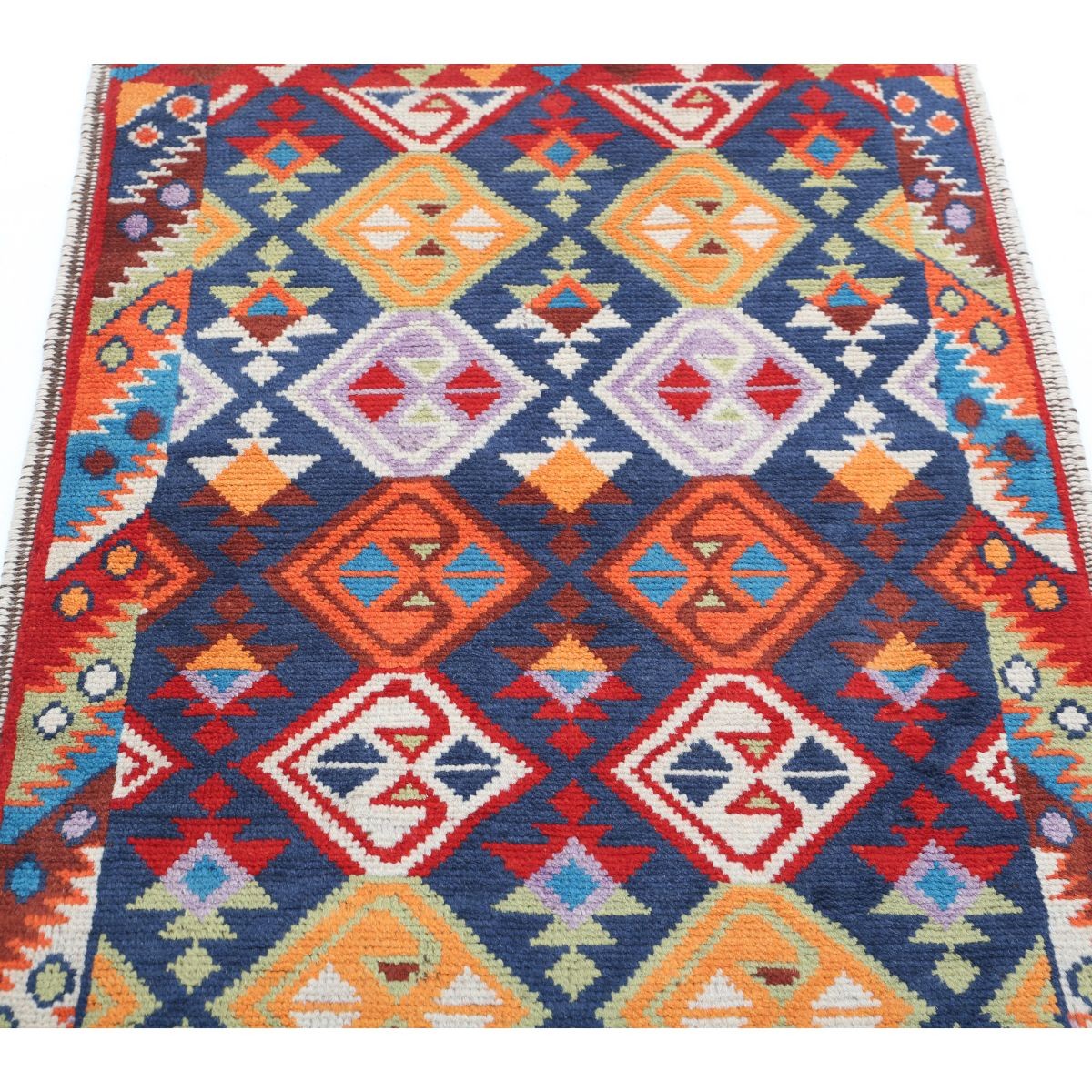 Revival 3x4 Handmade Double Knotted Washable Wool Rug - Colorful