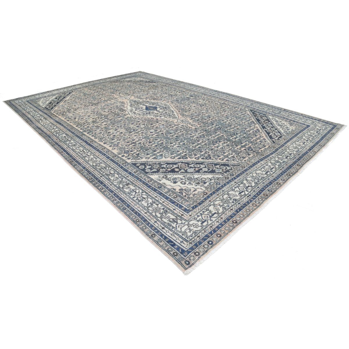 Vintage 11x17 Handmade Double Knotted Washable Wool Rug - Soft Hues