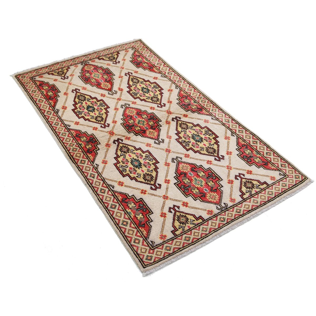 Revival 3x5 Handmade Double Knotted Washable Wool Rug - Colorful