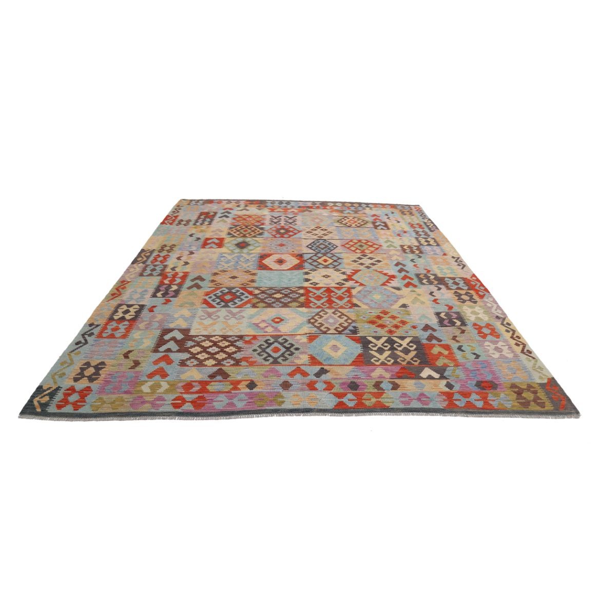 Maimana 8x10 Hand Woven Washable Wool Rug - Colorful
