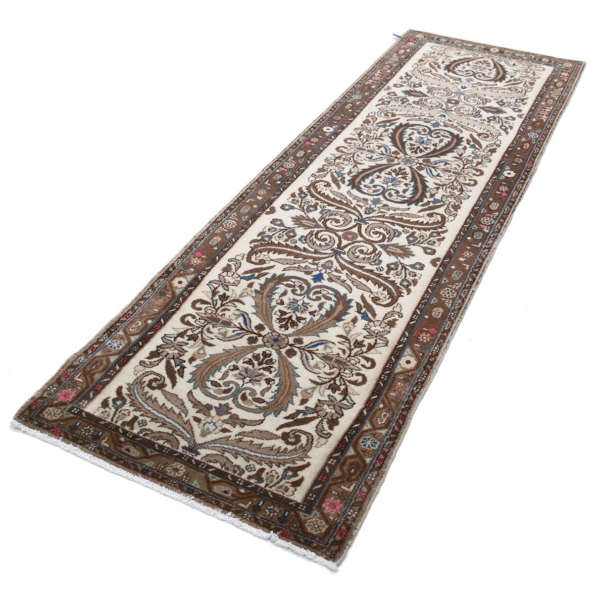Vintage 3x8 Handmade Double Knotted Washable Wool Rug - Soft Hues