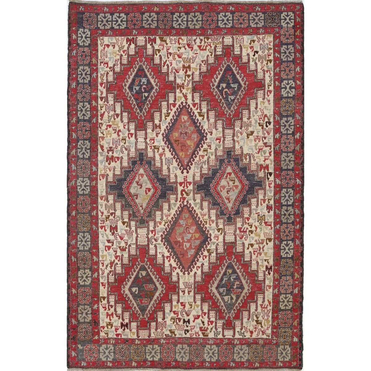Silki 4x6 Hand Woven Washable Silk Rug - Colorful