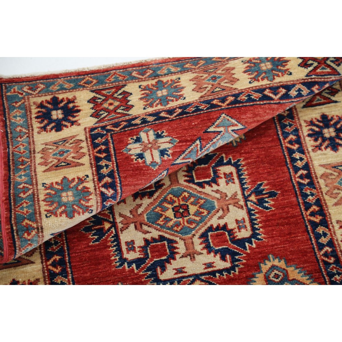 Kazak 3x4 Handmade Double Knotted Washable Wool Rug - Colorful