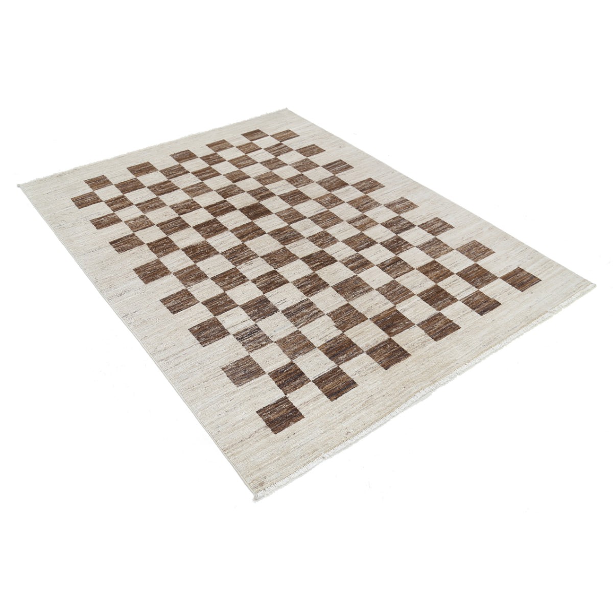 Modcar 5x6 Handmade Double Knotted Washable Wool Rug - Colorful
