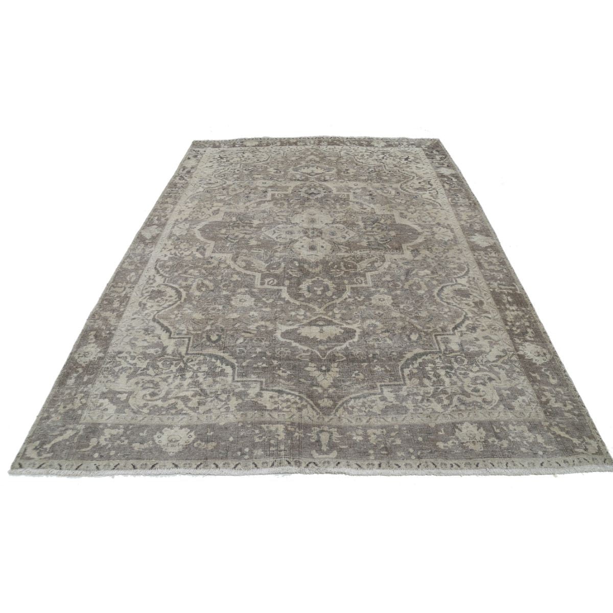 Vintage 7x10 Handmade Double Knotted Washable Wool Rug - Soft Hues
