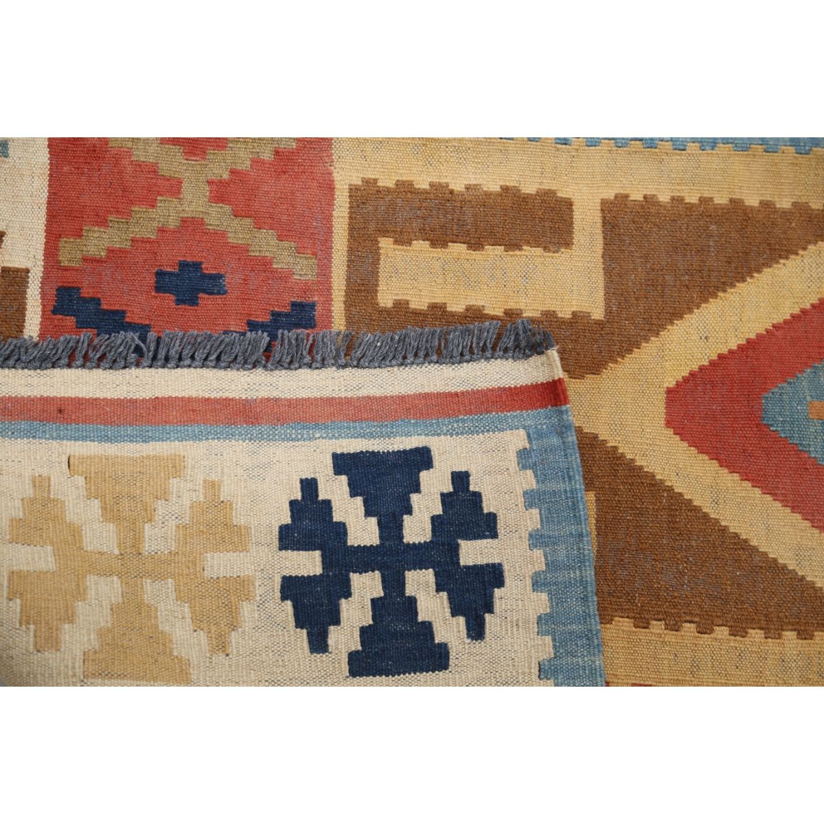 Kafkaas 5x7 Hand Woven Washable Wool Rug - Colorful