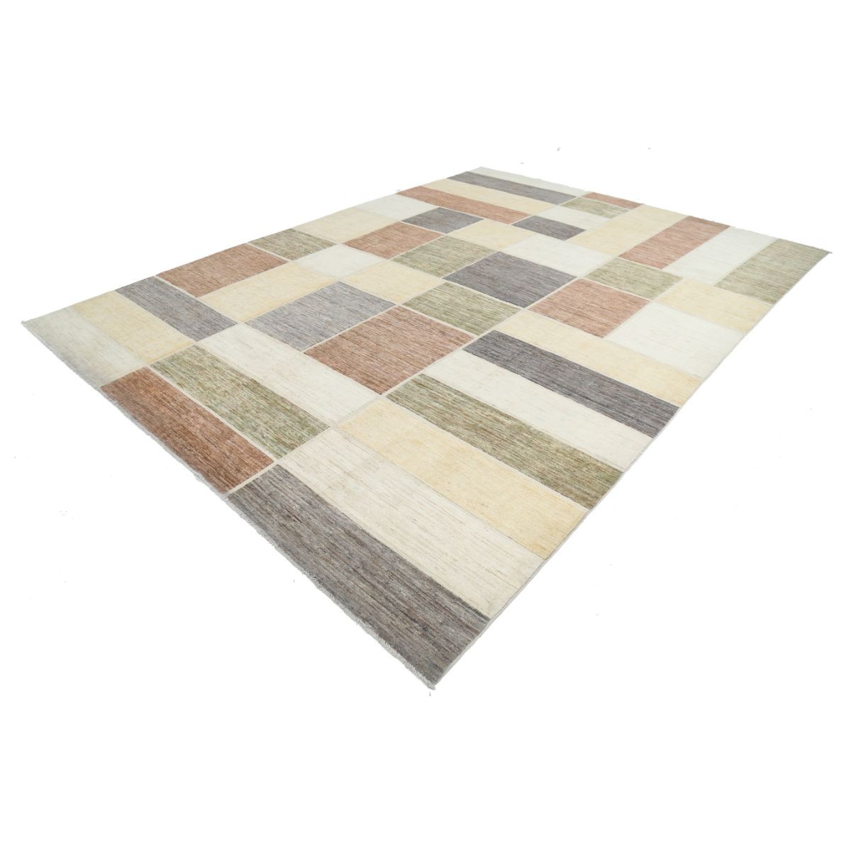 Modcar 9x13 Handmade Double Knotted Washable Wool Rug - Colorful