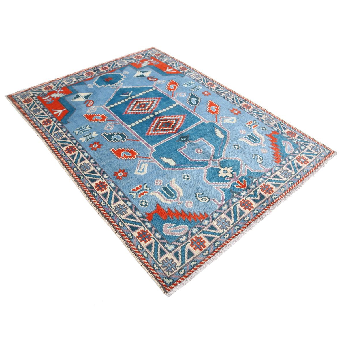 Revival 5x6 Handmade Double Knotted Washable Wool Rug - Colorful