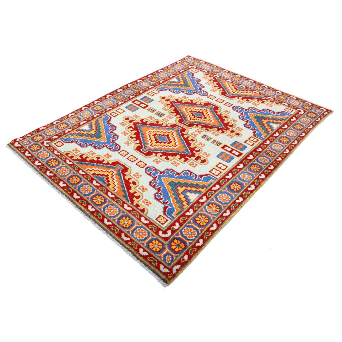 Revival 5x7 Handmade Double Knotted Washable Wool Rug - Colorful