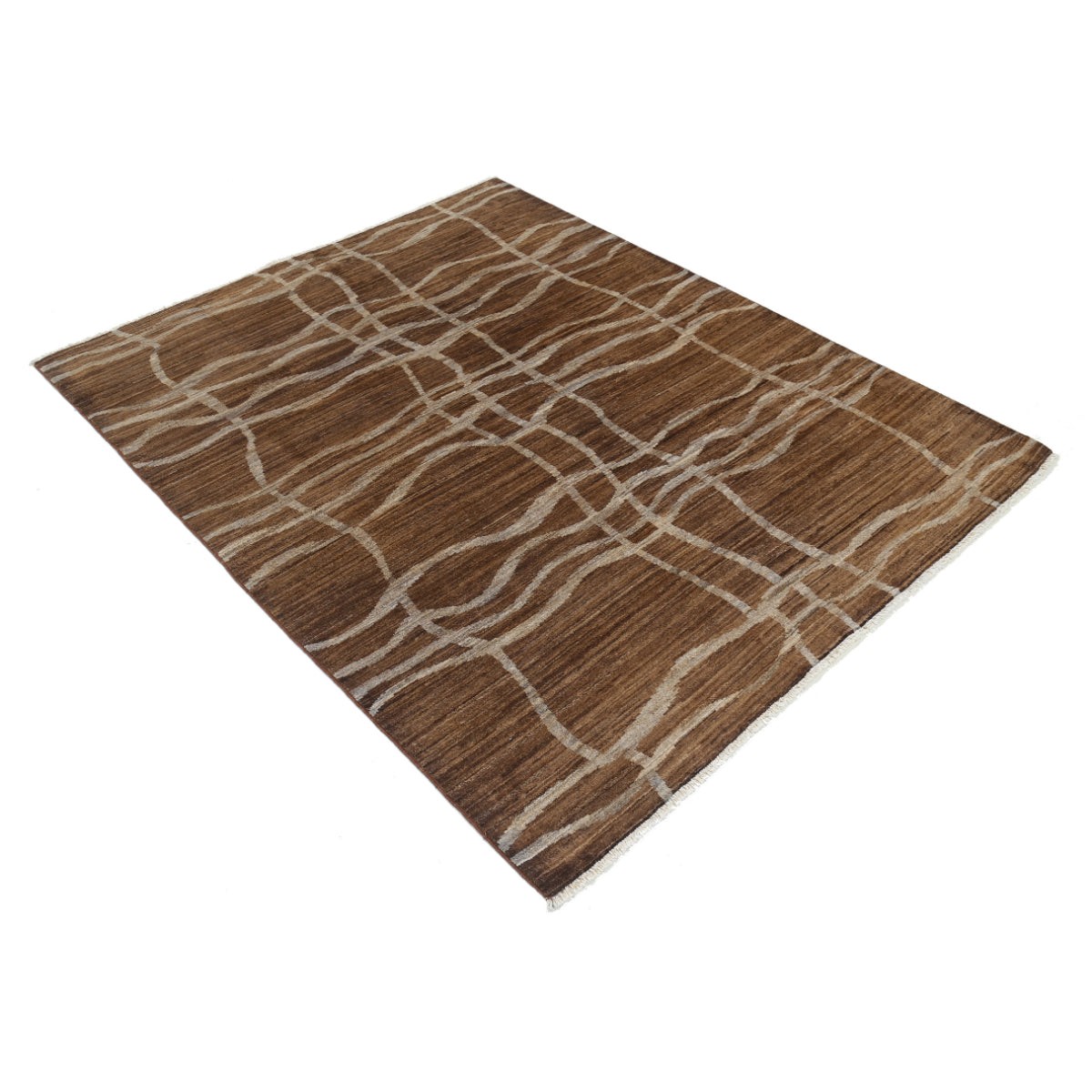 Modcar 5x6 Handmade Double Knotted Washable Wool Rug - Colorful