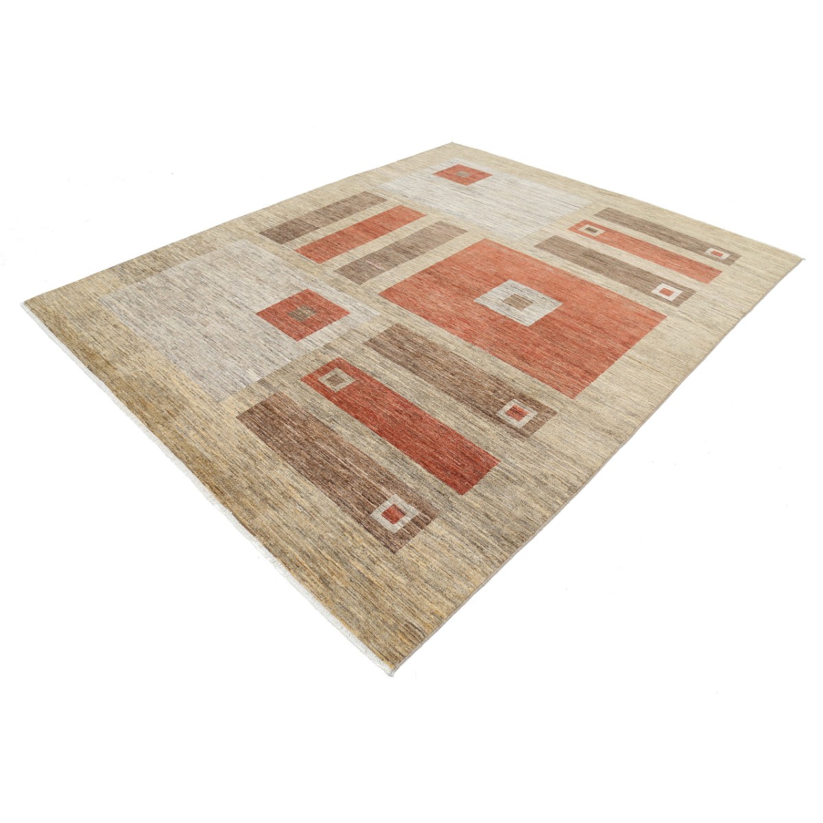 Modcar 8x10 Handmade Double Knotted Washable Wool Rug - Colorful