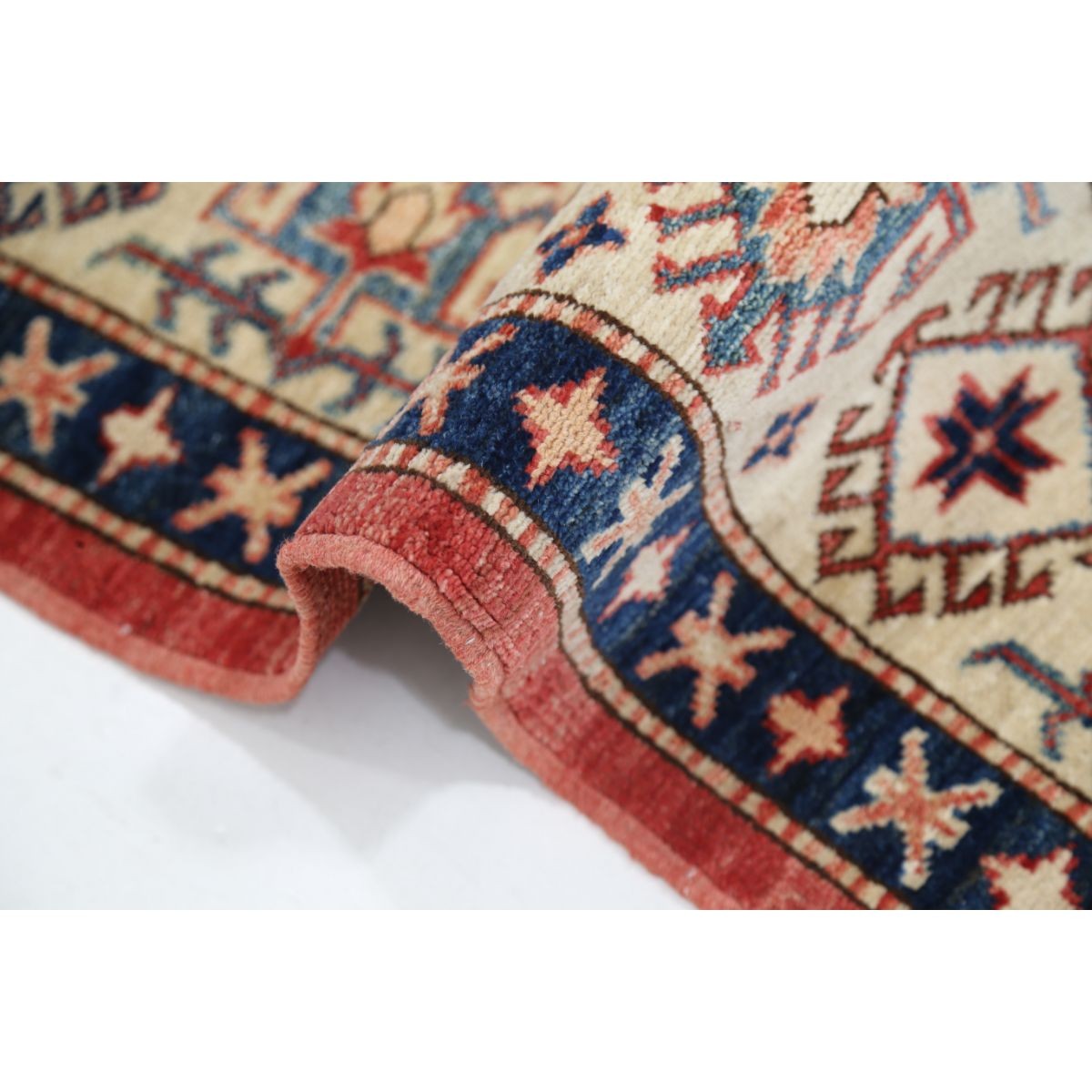 Kazak 6x8 Handmade Double Knotted Washable Wool Rug - Colorful