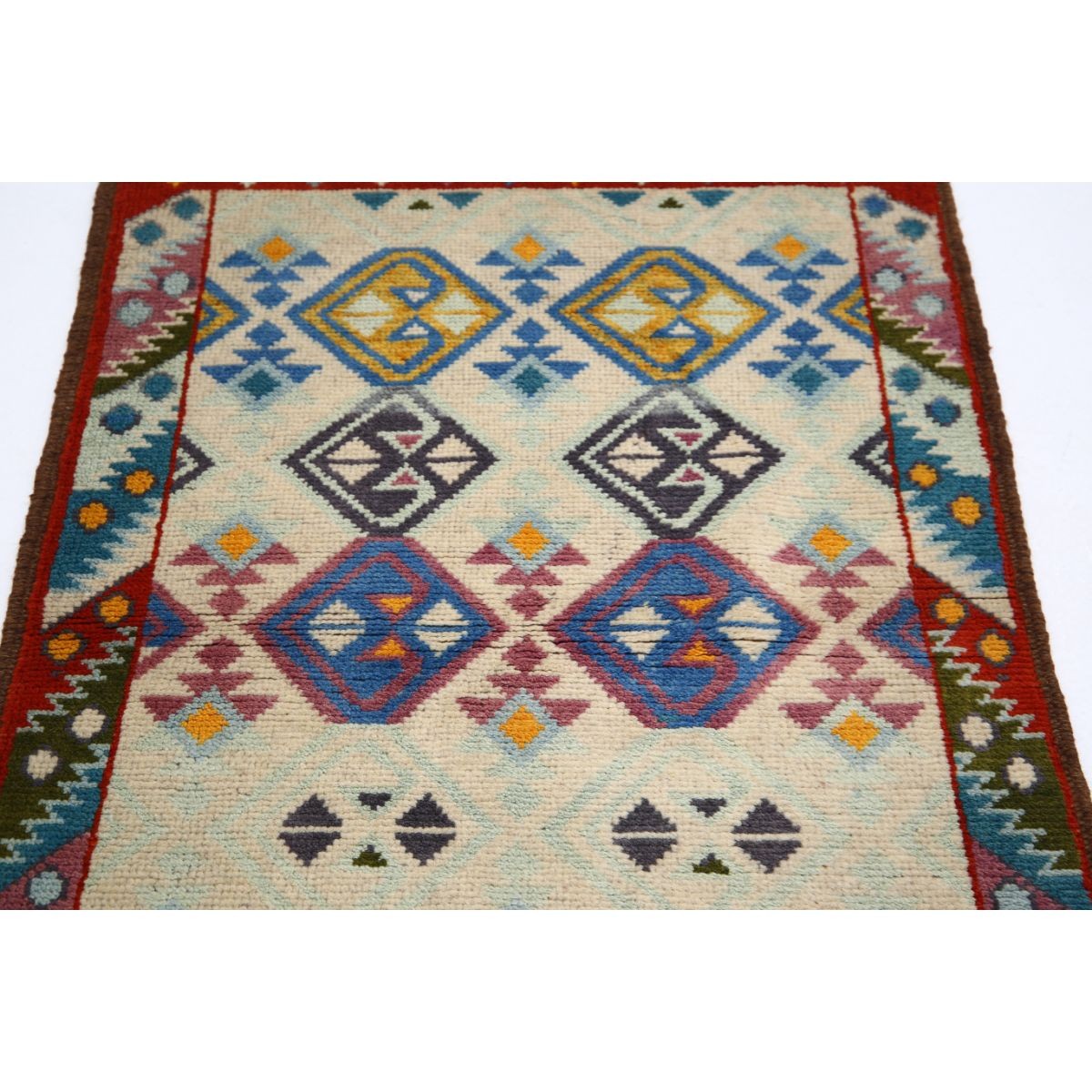 Revival 3x4 Handmade Double Knotted Washable Wool Rug - Colorful