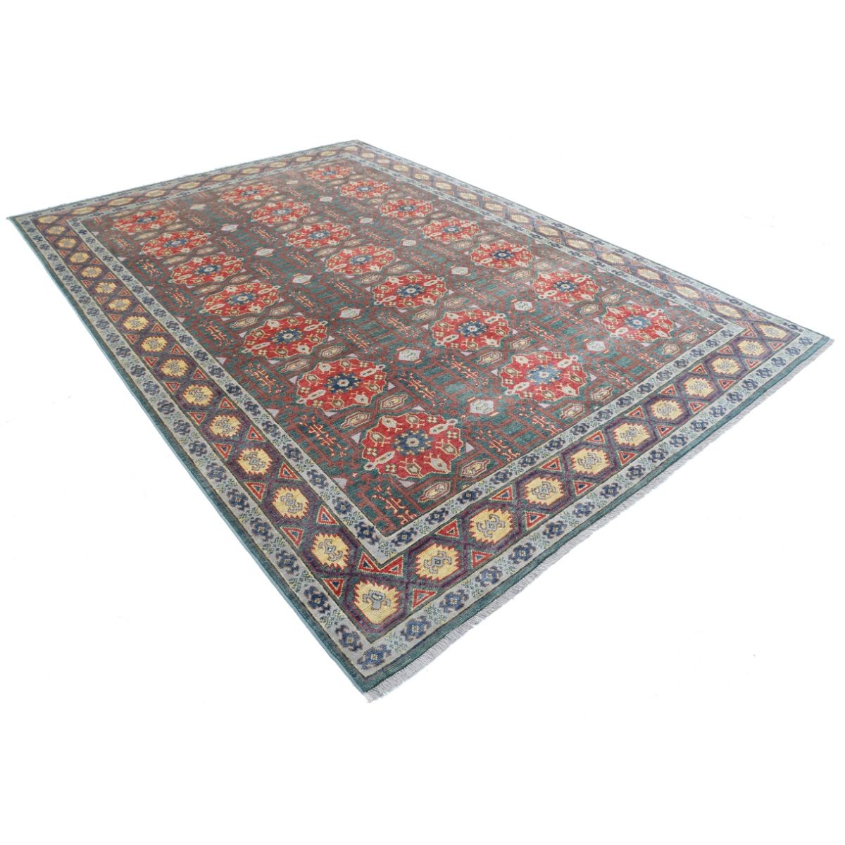 Revival 8x11 Handmade Double Knotted Washable Wool Rug - Colorful