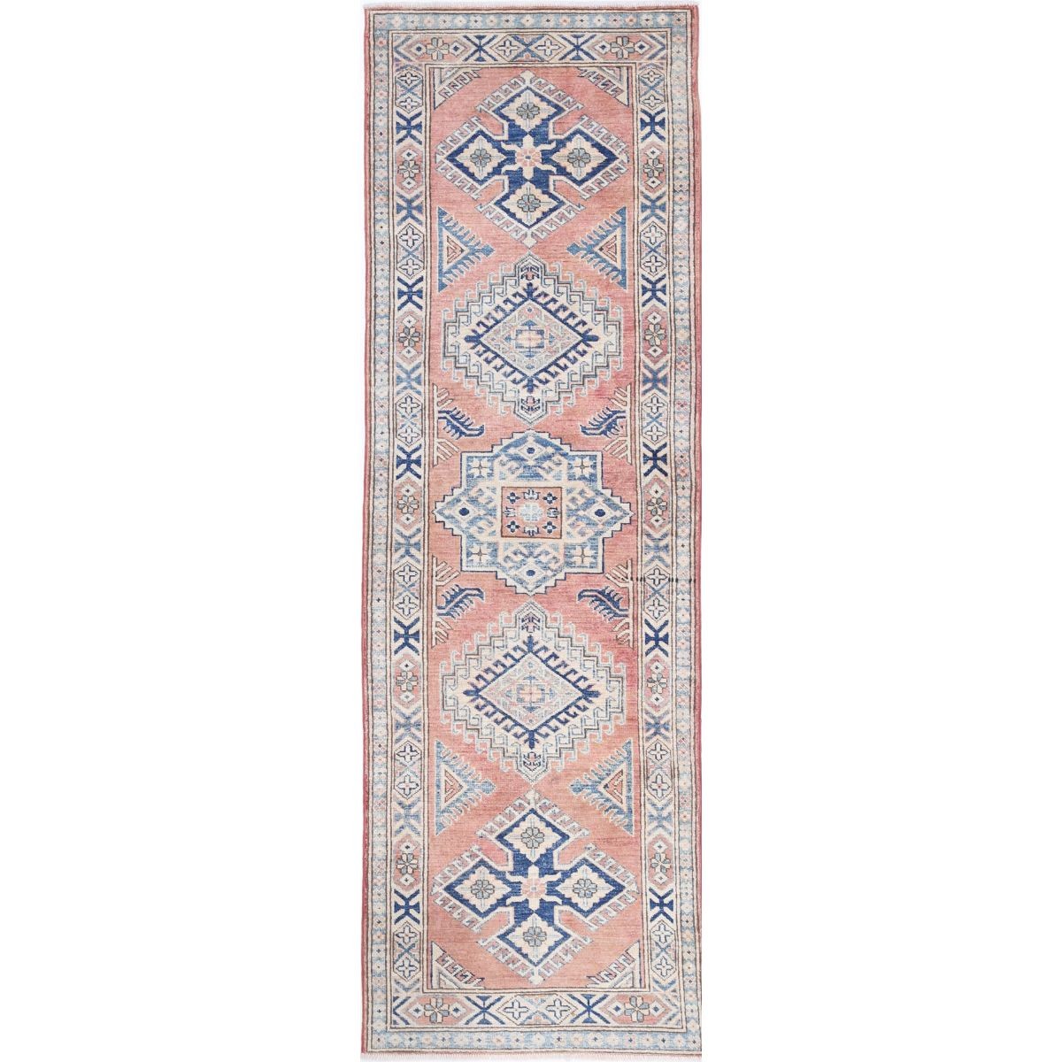 Kazak 2x8 Handmade Double Knotted Washable Wool Runner - Colorful