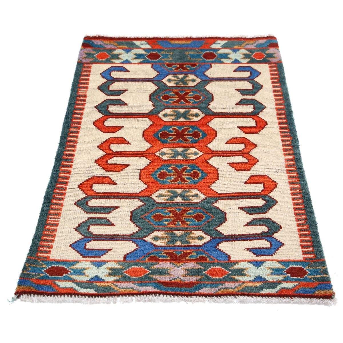 Revival 3x4 Handmade Double Knotted Washable Wool Rug - Colorful