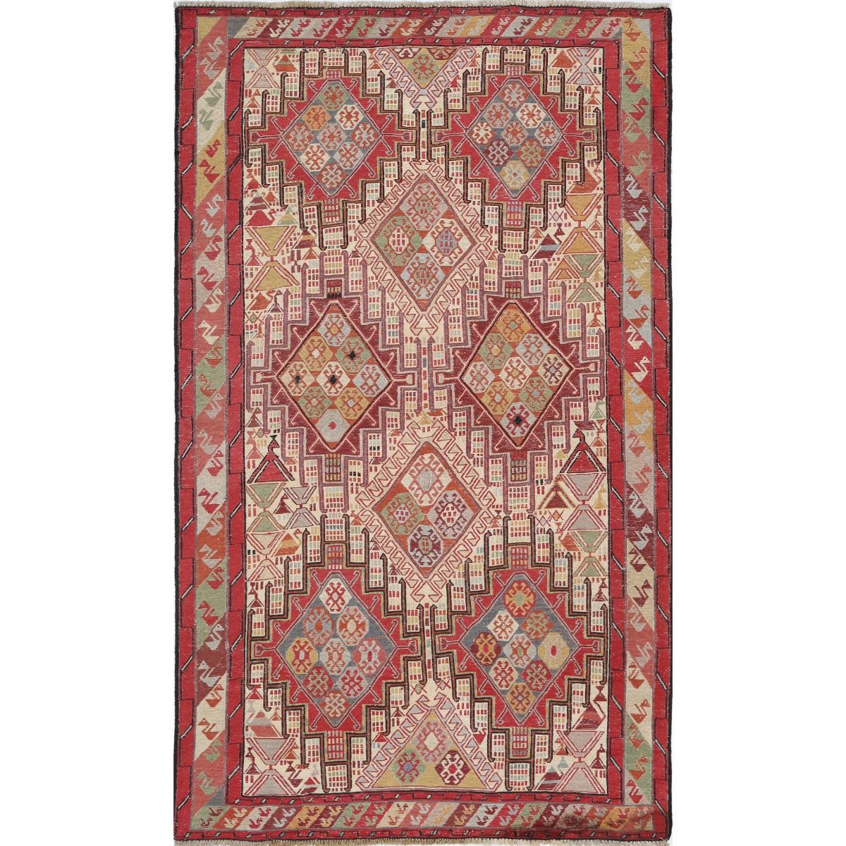 Silki 4x7 Hand Woven Washable Silk Rug - Colorful