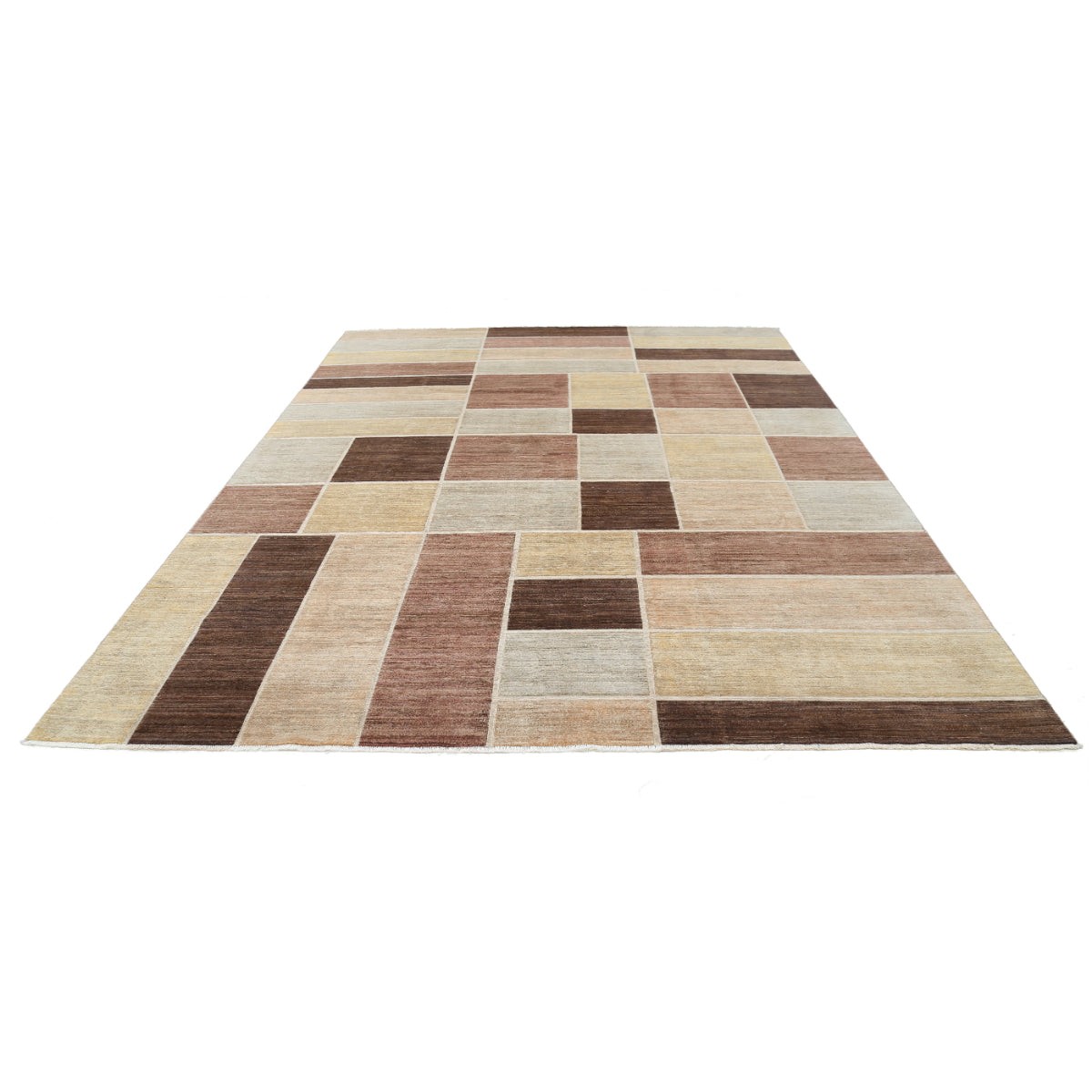 Modcar 9x12 Handmade Double Knotted Washable Wool Rug - Colorful