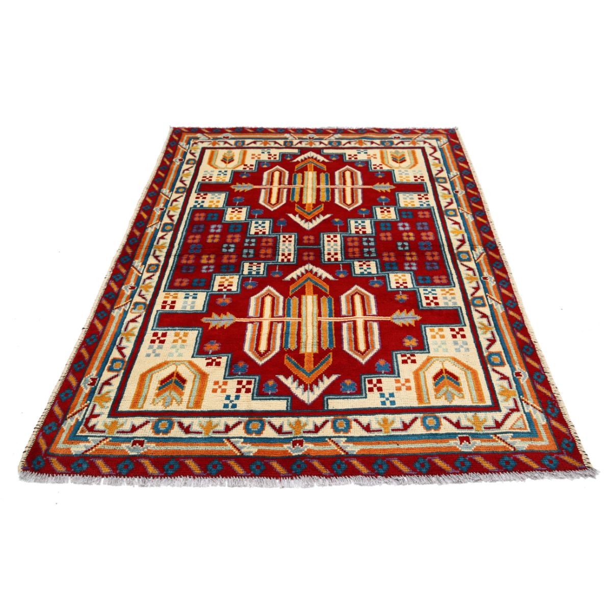 Revival 5x6 Handmade Double Knotted Washable Wool Rug - Colorful