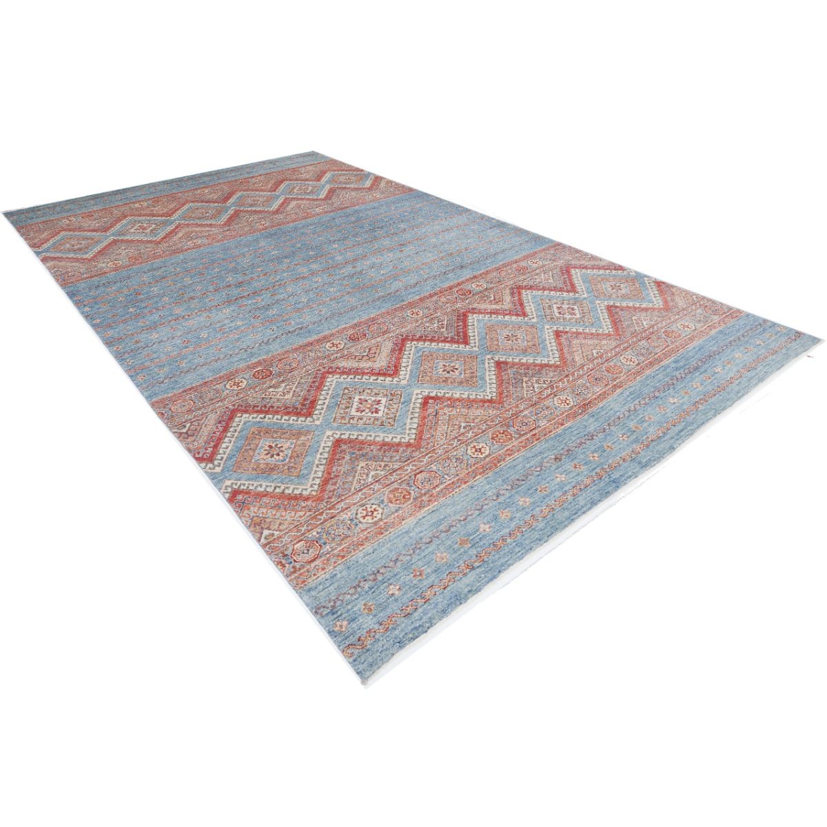Khurjeen 7x10 Handmade Double Knotted Washable Wool Rug - Colorful