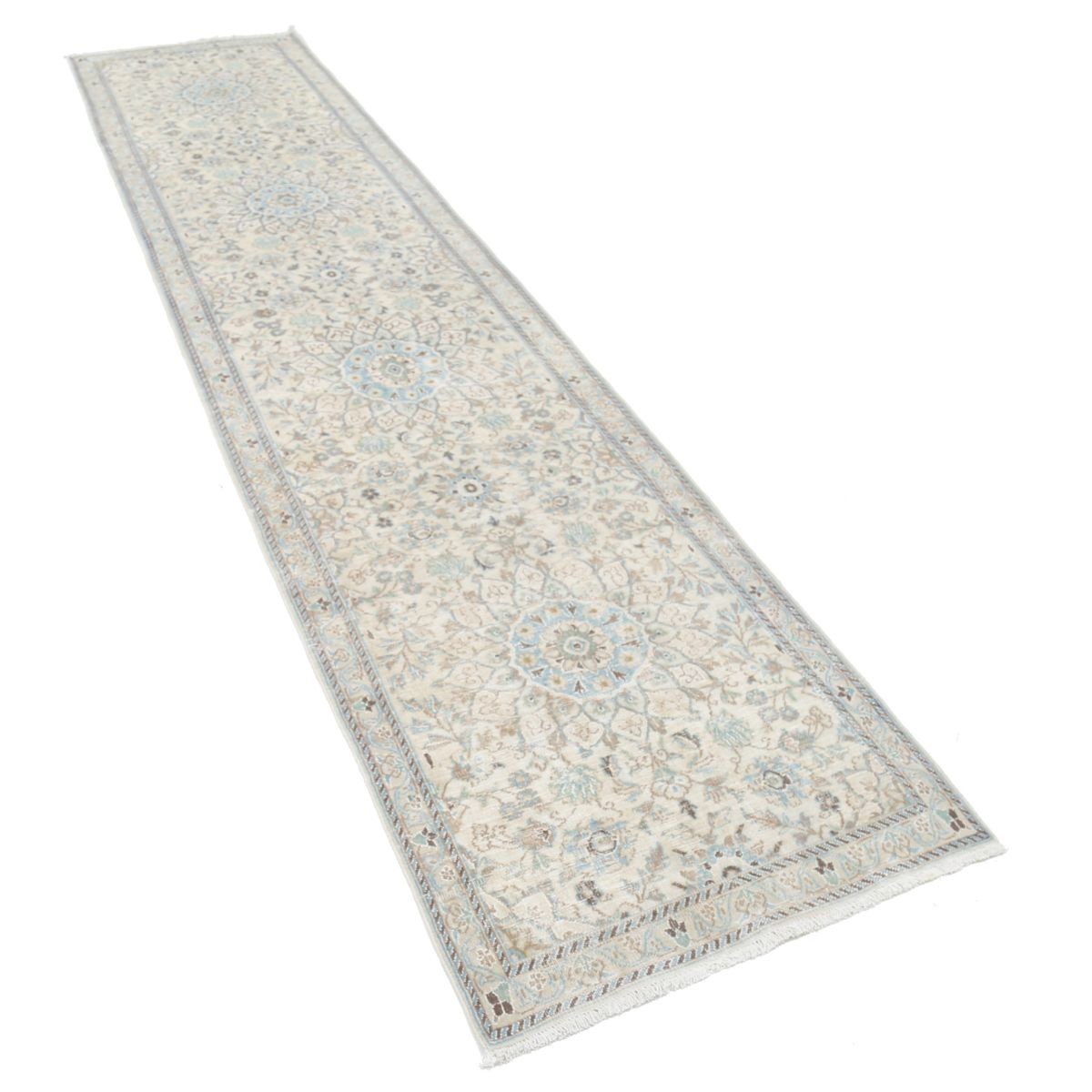 Nain 3x13 Handmade Double Knotted Washable Wool Runner - Soft Hues