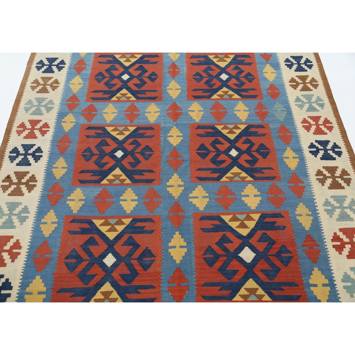 Kafkaas 5x7 Hand Woven Washable Wool Rug - Colorful